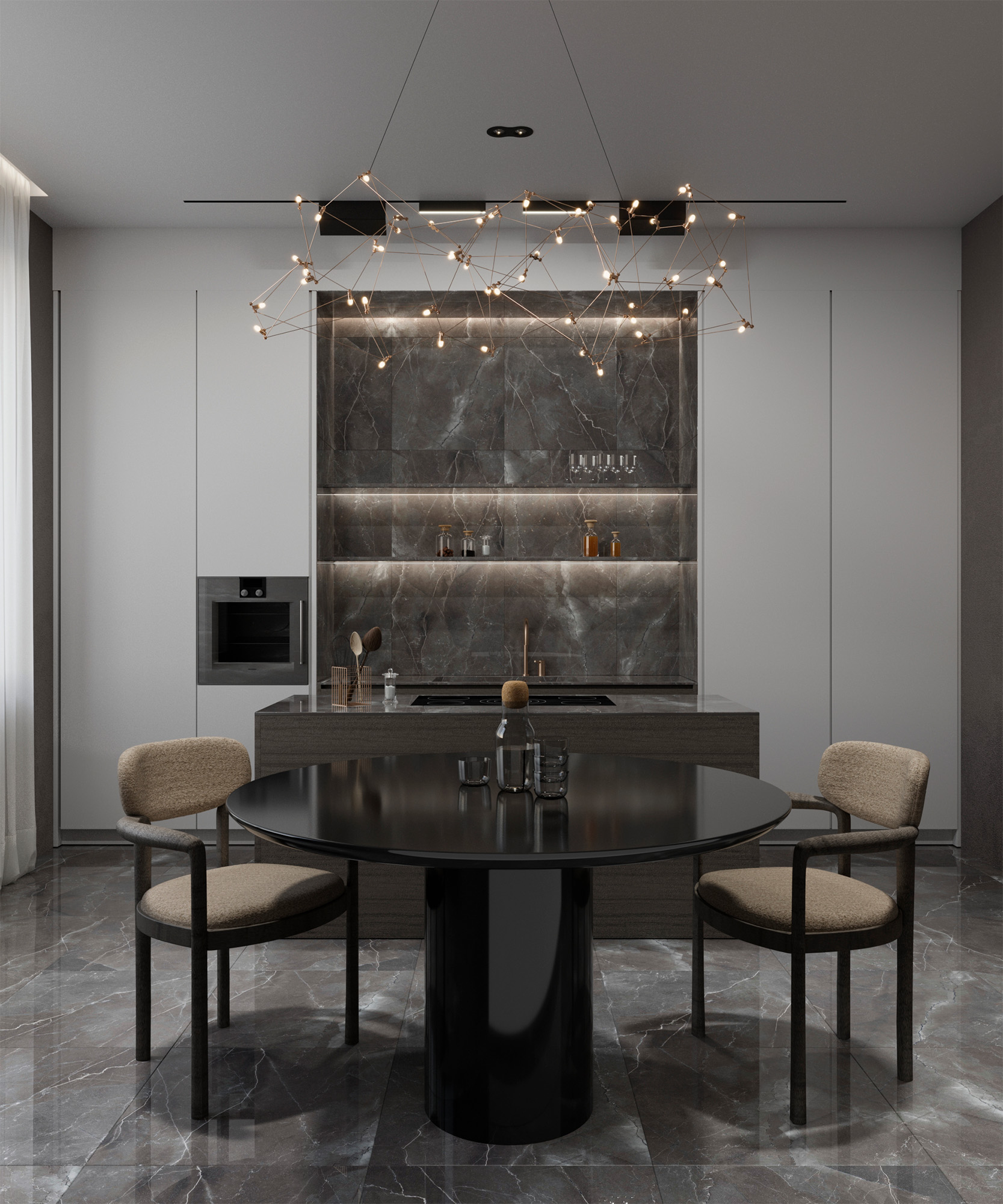 FP1014-A Pulpis Nero Full Polished 60x60 Arcadia Ceramica