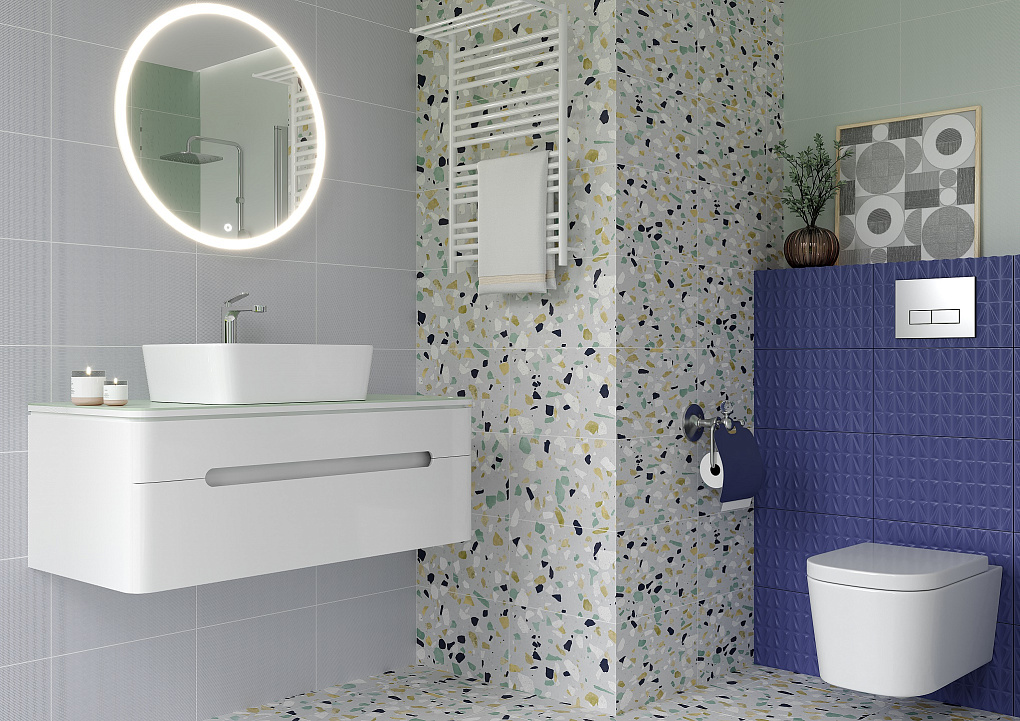 010100001198 Конфетти голубой верх 01 25х40 Gracia Ceramica фото 3