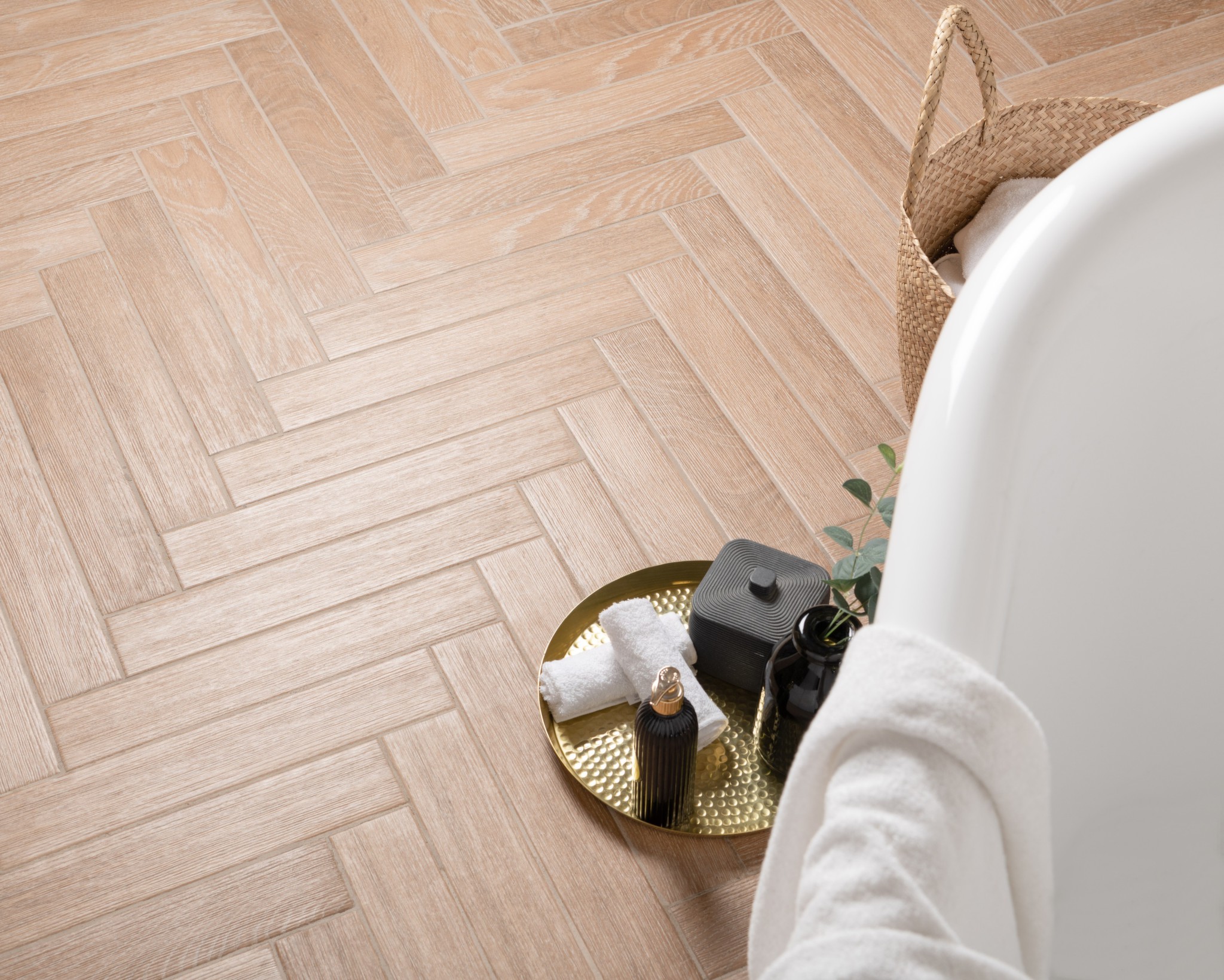 Chevron Ancona Chocolat 8x40 Ecoceramic