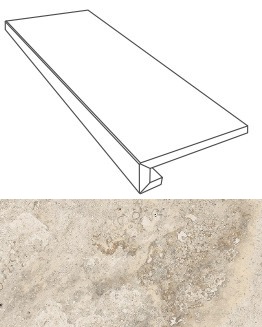 76080 GRADONE CREMA 32x80 Gardenia Orchidea (Versace)