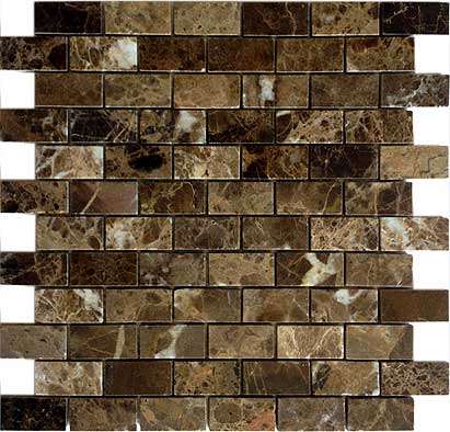 Pietrine Emperador Dark POL 2.3x4.8 29.8x29.8 Caramelle Mosaic