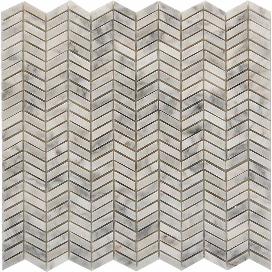 PIX290 Bianco carrara из мрамора полированная 27x10 298х307x8 Pixmosaic