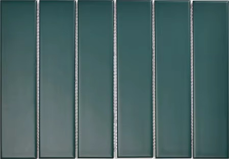 Y45P811 Strip Зеленая матовая 4.5x19.5 28.8x19.5 Porcelain mosaic
