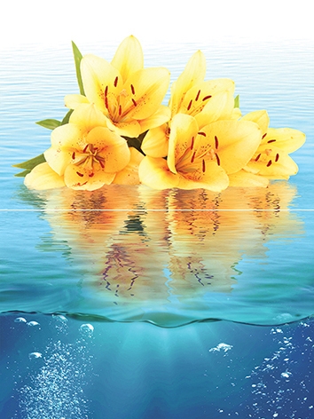 P2-2 Ocean flowers P2-2D240 Панно из 2-х плиток 30х40 Муза Керамика