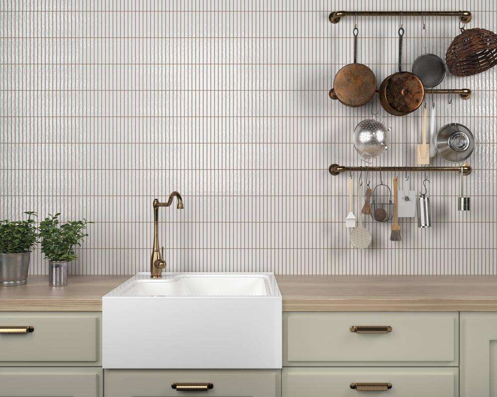 188862 Kit-Kat Mosaic Snow Glossy 11.5x23.1 Dune