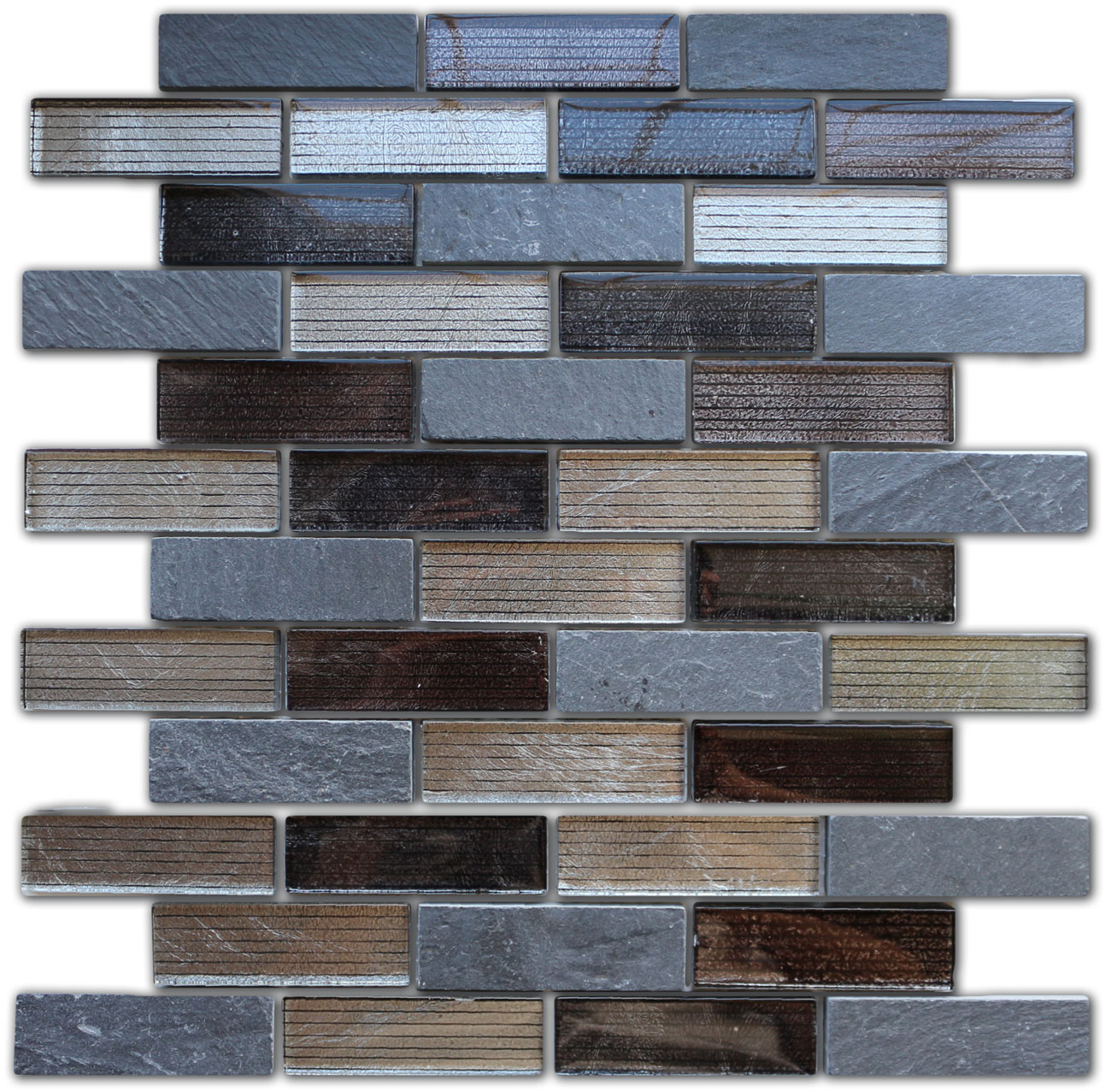 Naturelle Alcantara Nero 23x73 30.5х30.5 Caramelle Mosaic