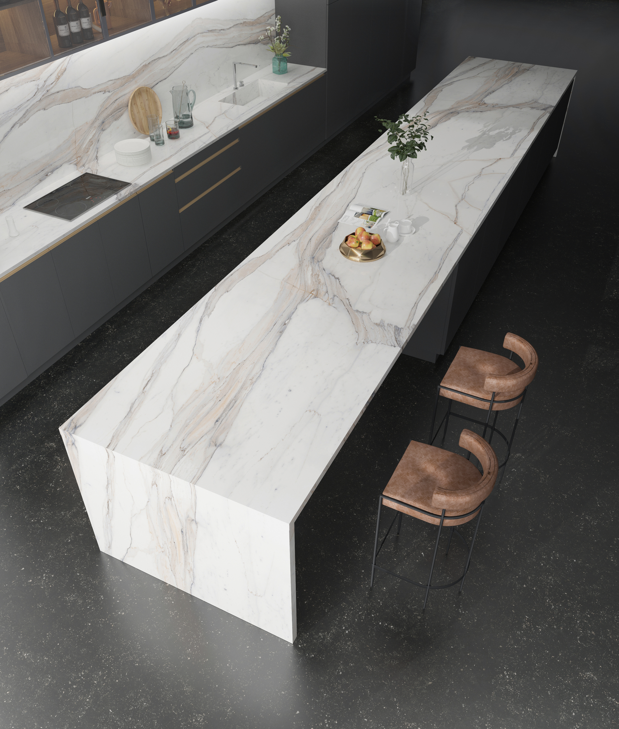 Tuscany Gold Satin Спеченный камень 1600x3200x6 Delfone фото 5