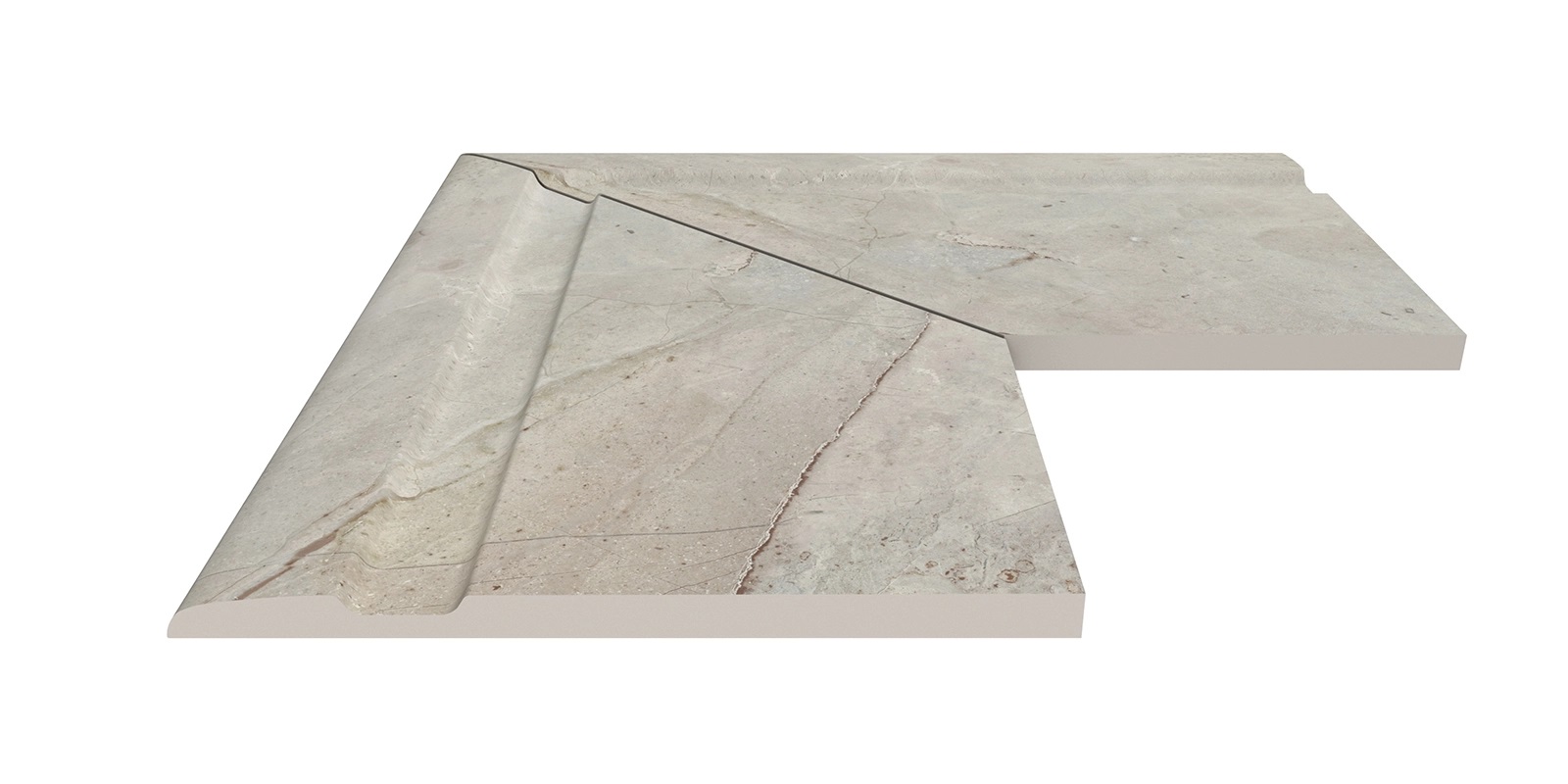 Угол фарфорового поручня наружный 90 Beige Stone 30x50 Serapool