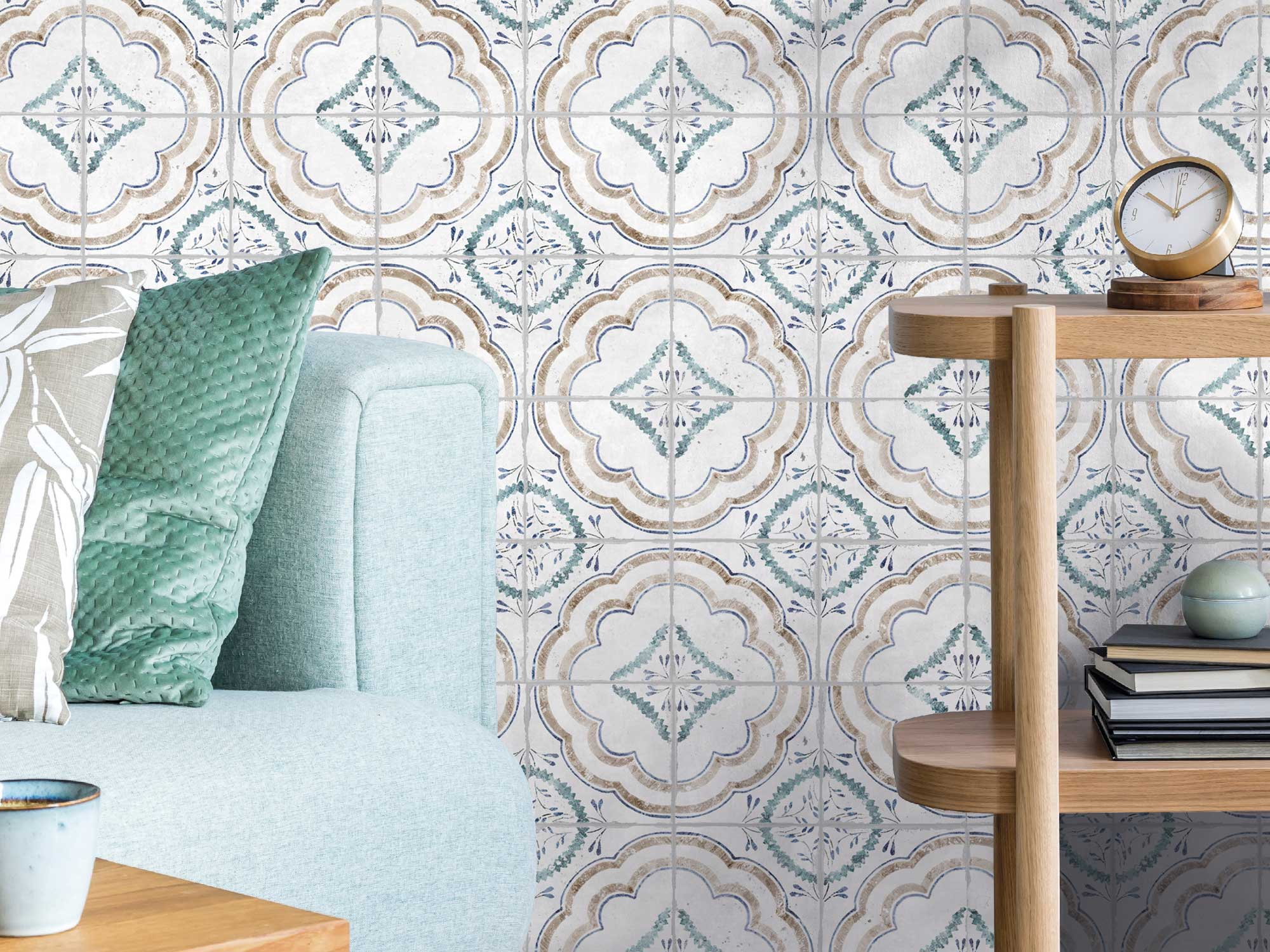 Florentina Lilia White 15x15 Nanda Tiles
