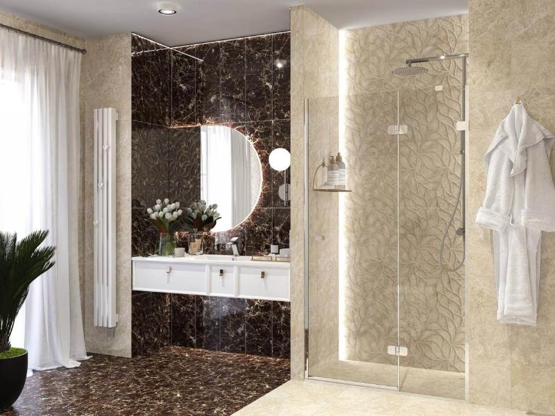 N60004 Crysta Crema Struttura Brillo 24.2x70 Eletto Ceramica