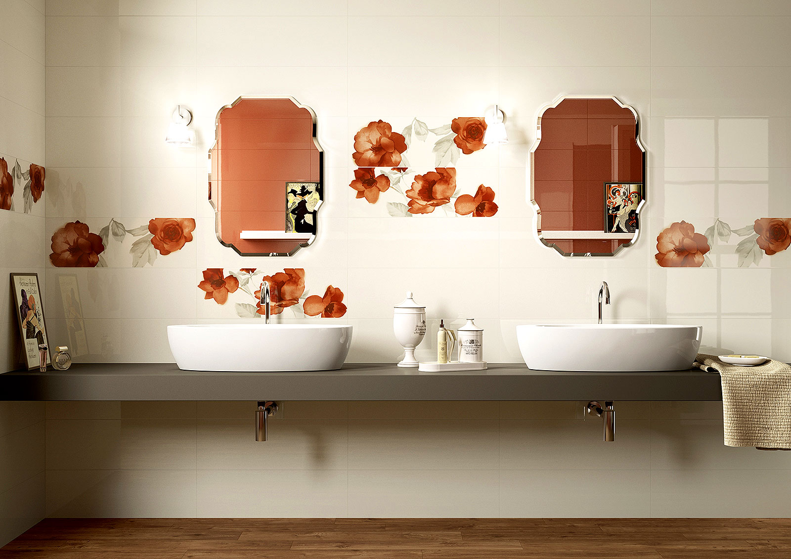 MLER Colourline White/Blue Decoro 22x66.2 MARAZZI Italy