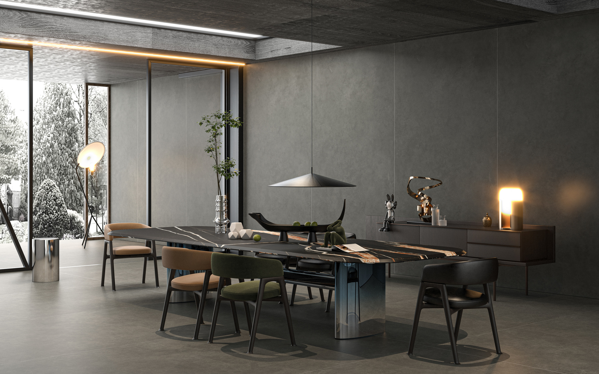 Plain Cement Cream-White Matt Спеченный камень 1200x2700x6 Delfone фото 3