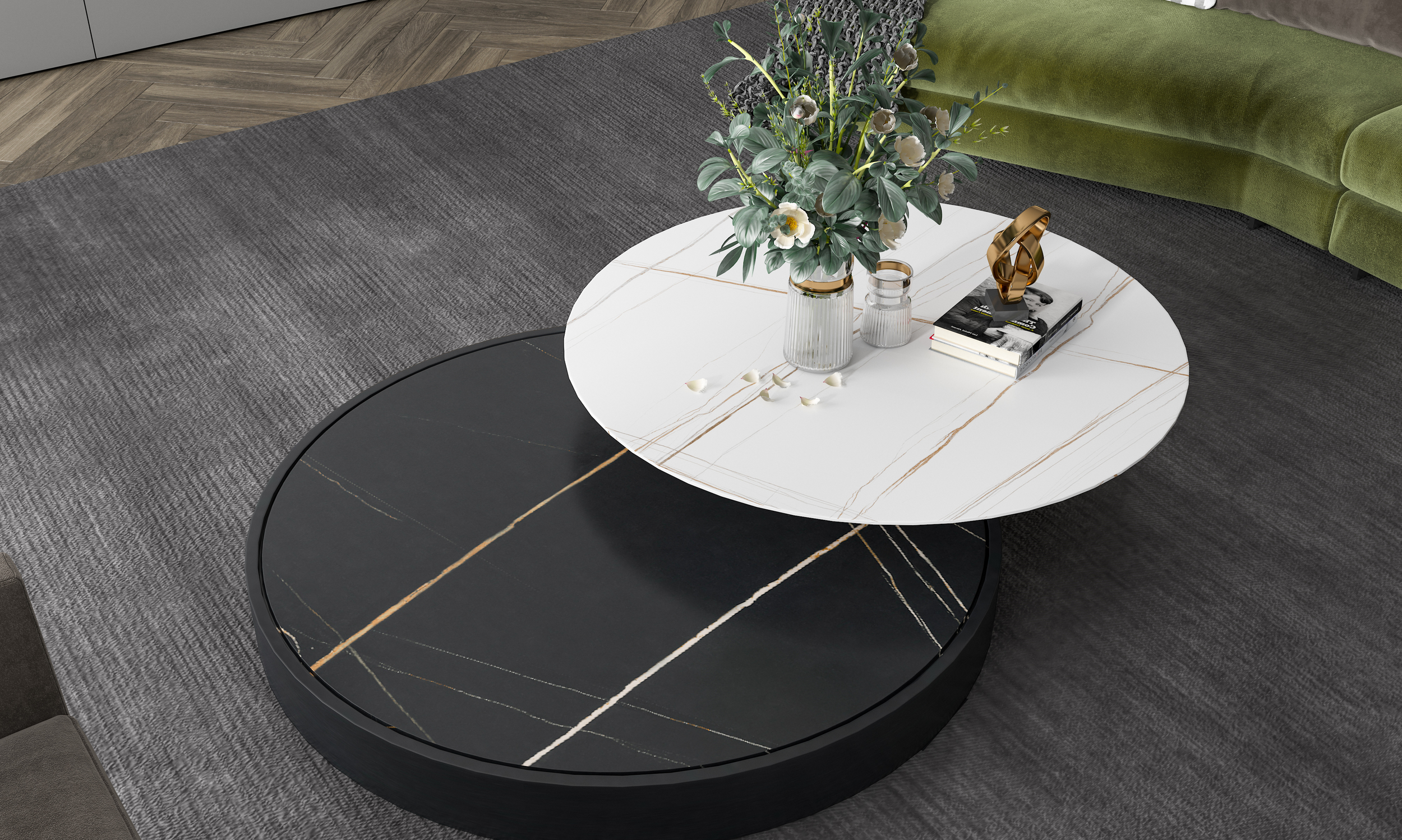 Laurent Gilded White Satin Спеченный камень 1200x2400x6 Delfone фото 3