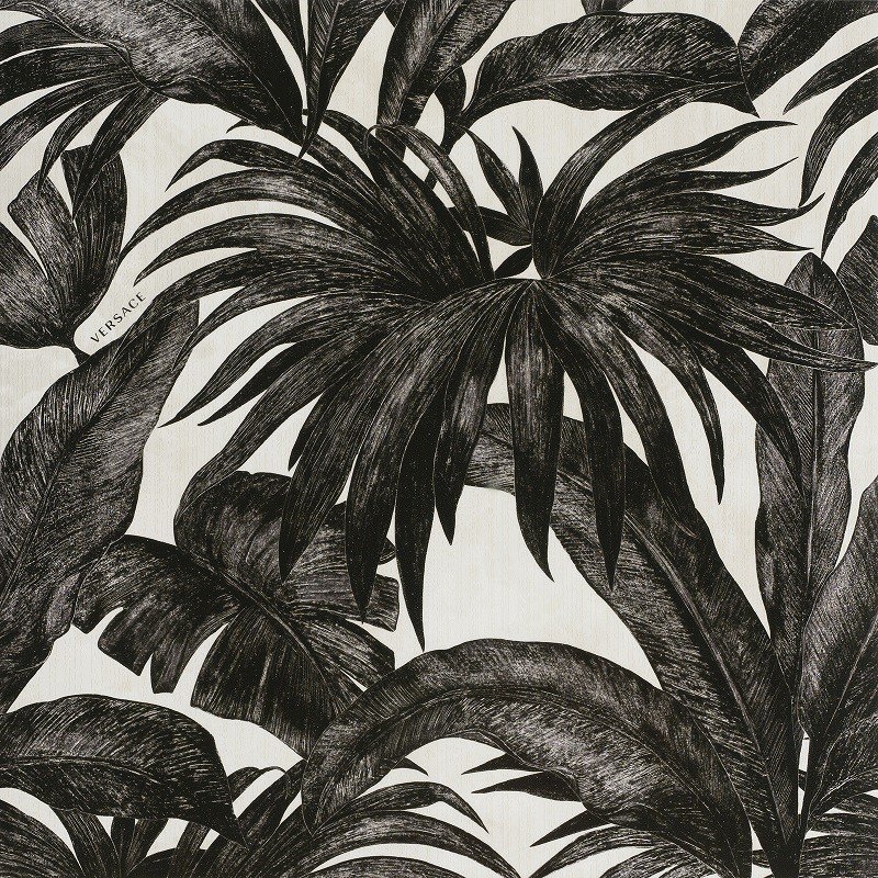 0262764 Palme A Bianco/Nero 78x78 Versace (Gardenia Orchidea)