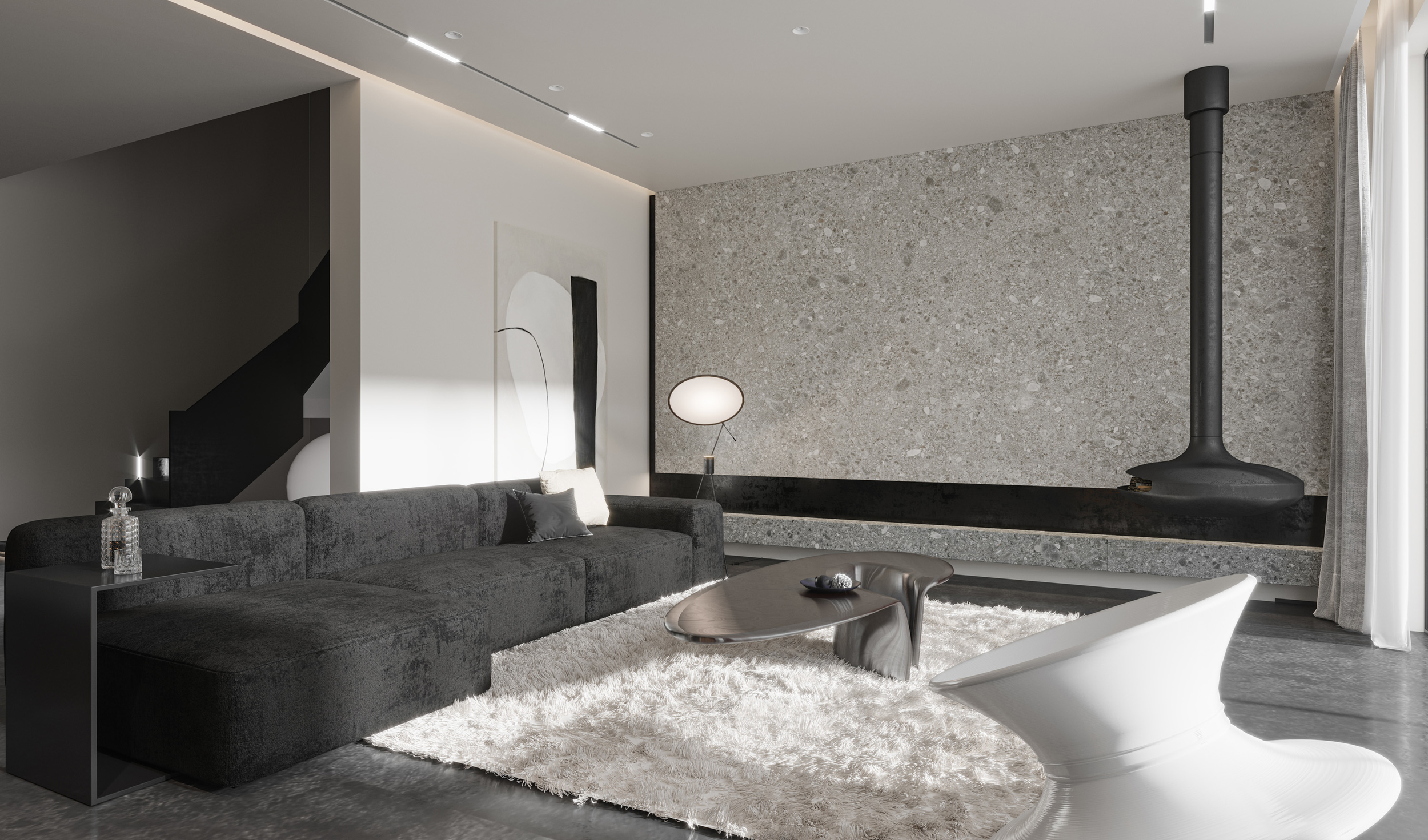 Terrazzo Light Grey Спеченный камень 1200x2700x6 Delfone фото 5