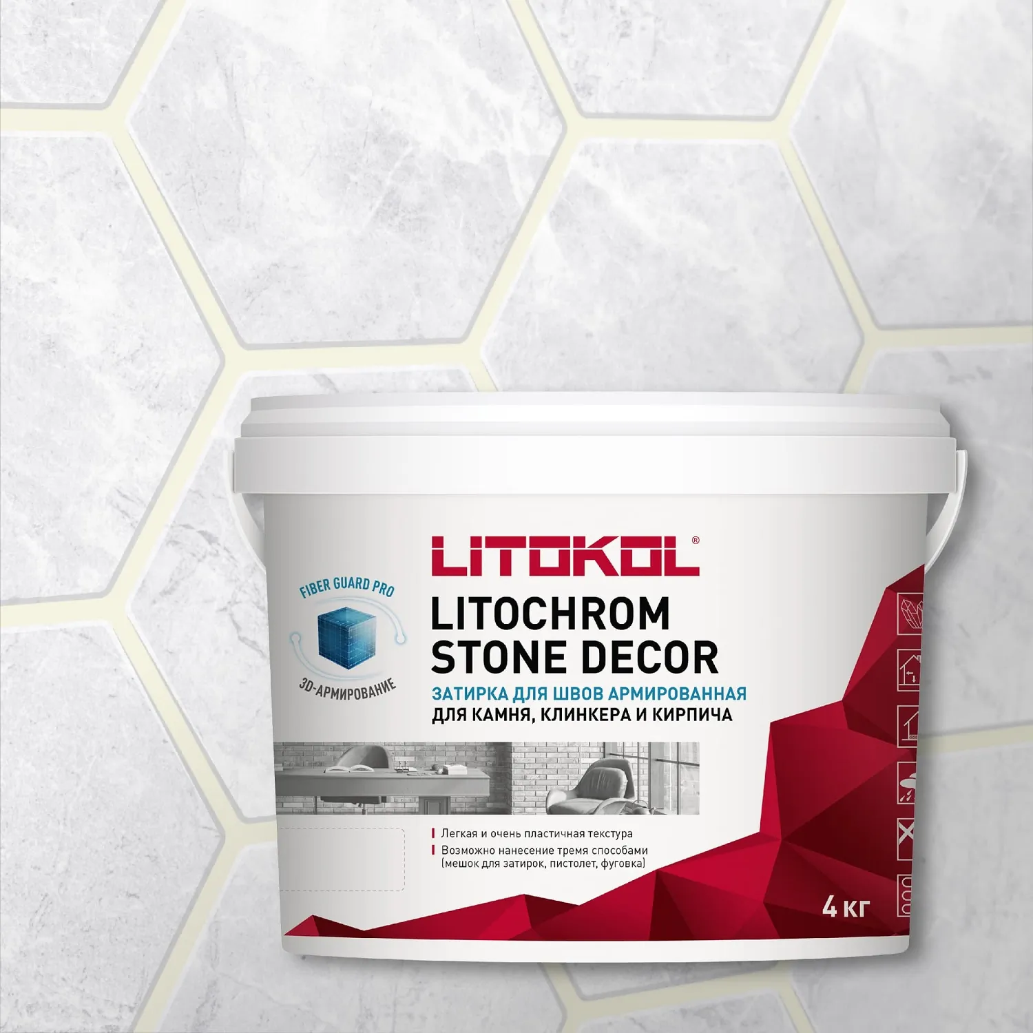 Litochrom Stone Decor SD.400 Белый 4кг LITOKOL