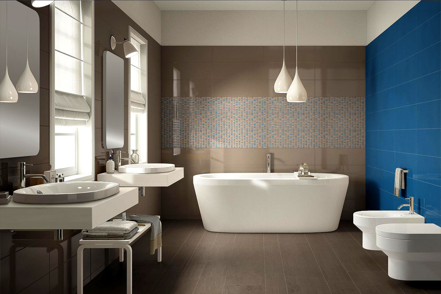 MLER Colourline White/Blue Decoro 22x66.2 MARAZZI Italy