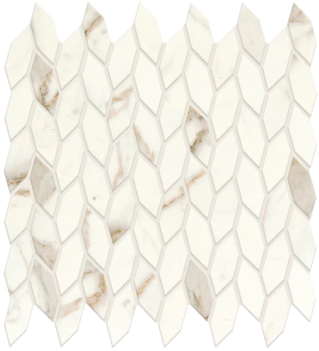 A4WL Marvel Calacatta Prestigio Mosaico Twist Shiny 30.5x30.5 Atlas Concorde