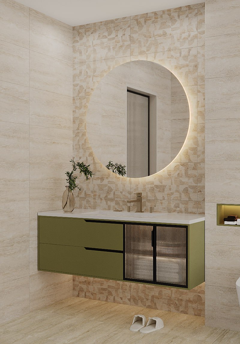 Травертин декор 2 кремовый 25х75 Beryoza Ceramica