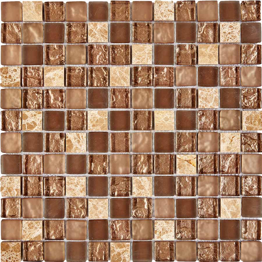 PIX722 Мозаика из мрамора и стекла 23x23 300х300x8 Pixmosaic