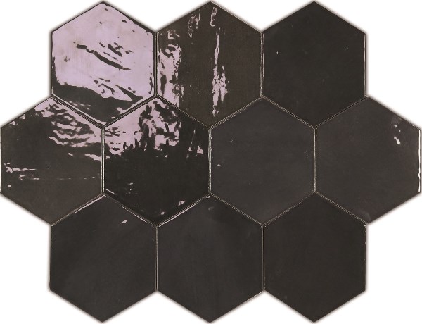 122087 ZELLIGE HEXA GRAPHITE 10,8x12,4 WOW