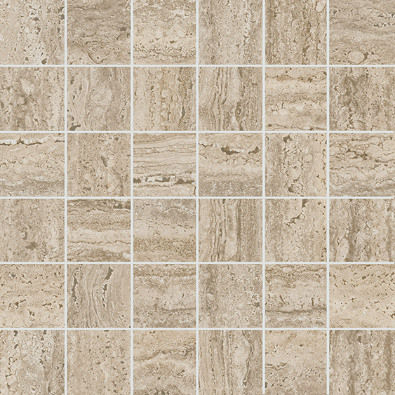 KMD2MSA009GR Декор Про Травертин мозаичный бежевый матовый обрезной 30x30x0,9 Kerama Marazzi