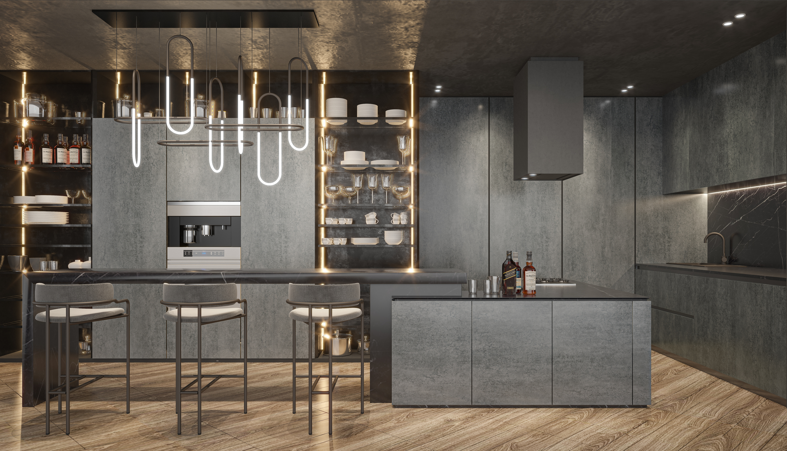 Volcanic Grey Matt Спеченный камень 1200x2700x3 Delfone фото 3