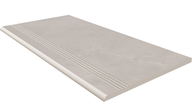 Ступень GF01 Graffito Light Grey неполированный с насечками 30x60 Estima