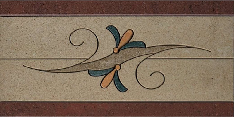 Fascia Floreale B Palissandro (Rosa Portogallo, Madras Pink) 15x30 Casalgrande Padana