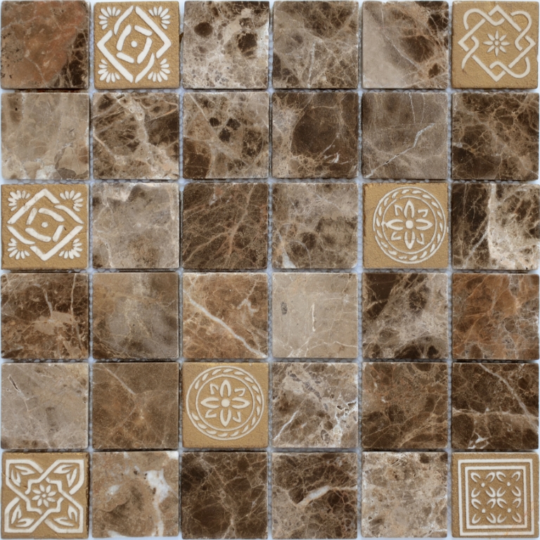 Art Emperador dark MAT 48x48x8 300x300x8 Caramelle Mosaic