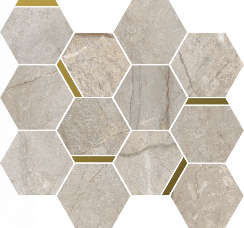 620110000224 Stellaris Elegant Silver Mosaico Chic Nat 28.3x32.8 Italon