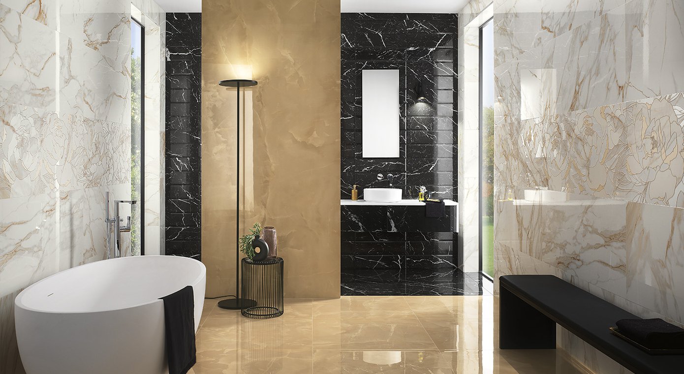 fQJ9 Roma Gold Onice Neve Gres Macromosaico 30x30 FAP Ceramiche