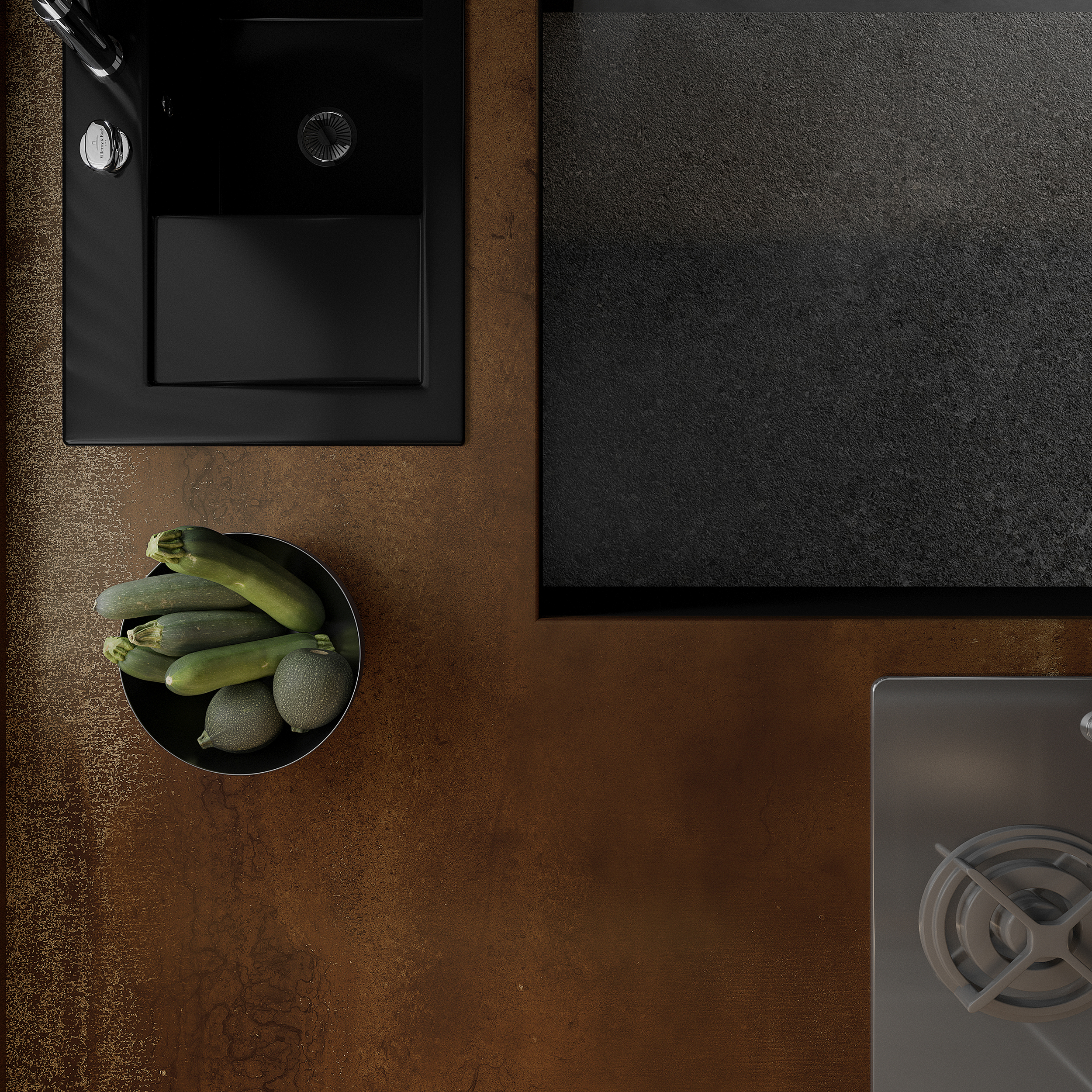 Titanium Brown Спеченный камень 1200x2700x3 Delfone фото 7