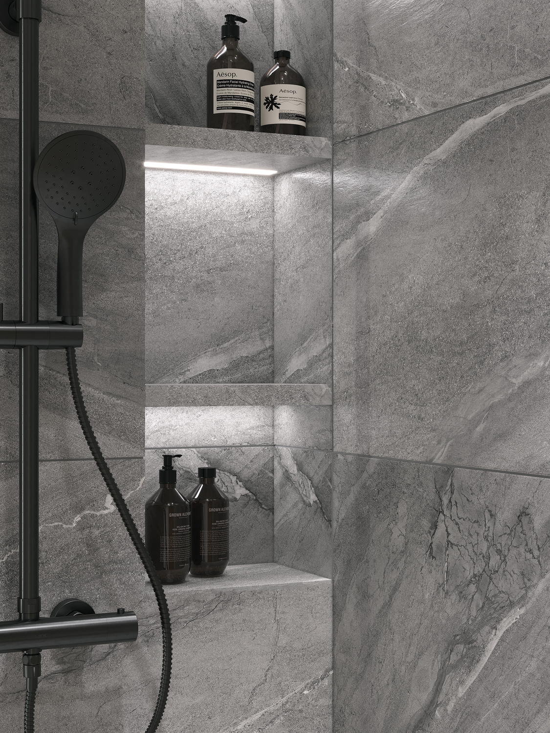 17018 Castello Темно-серый рельеф ректификат 44,8x89,8 Cersanit фото 15