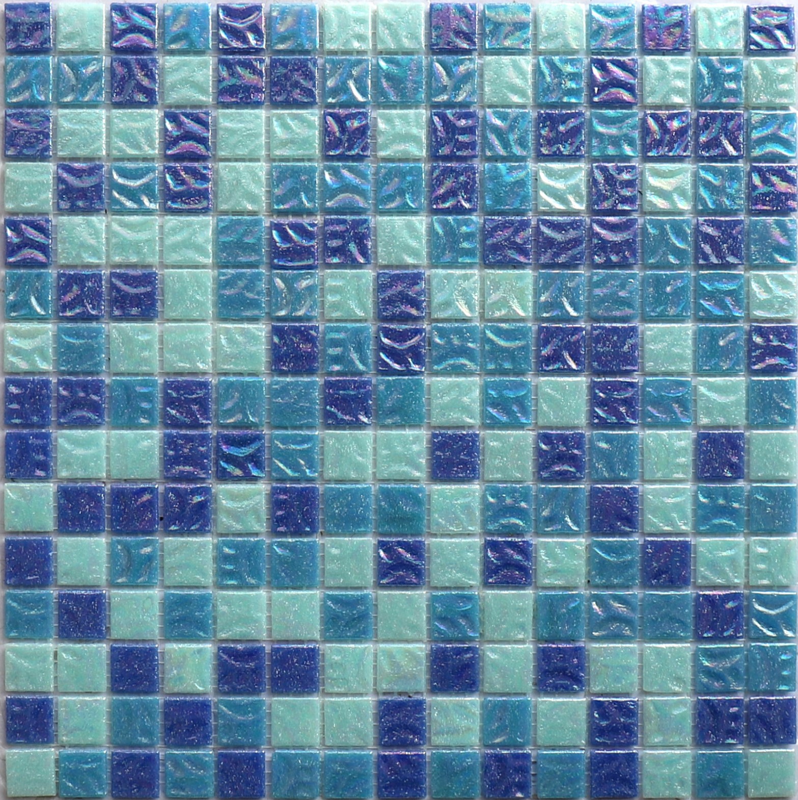 MIX27 стекло синий (сетка) 20x20x4 327x327 NSmosaic