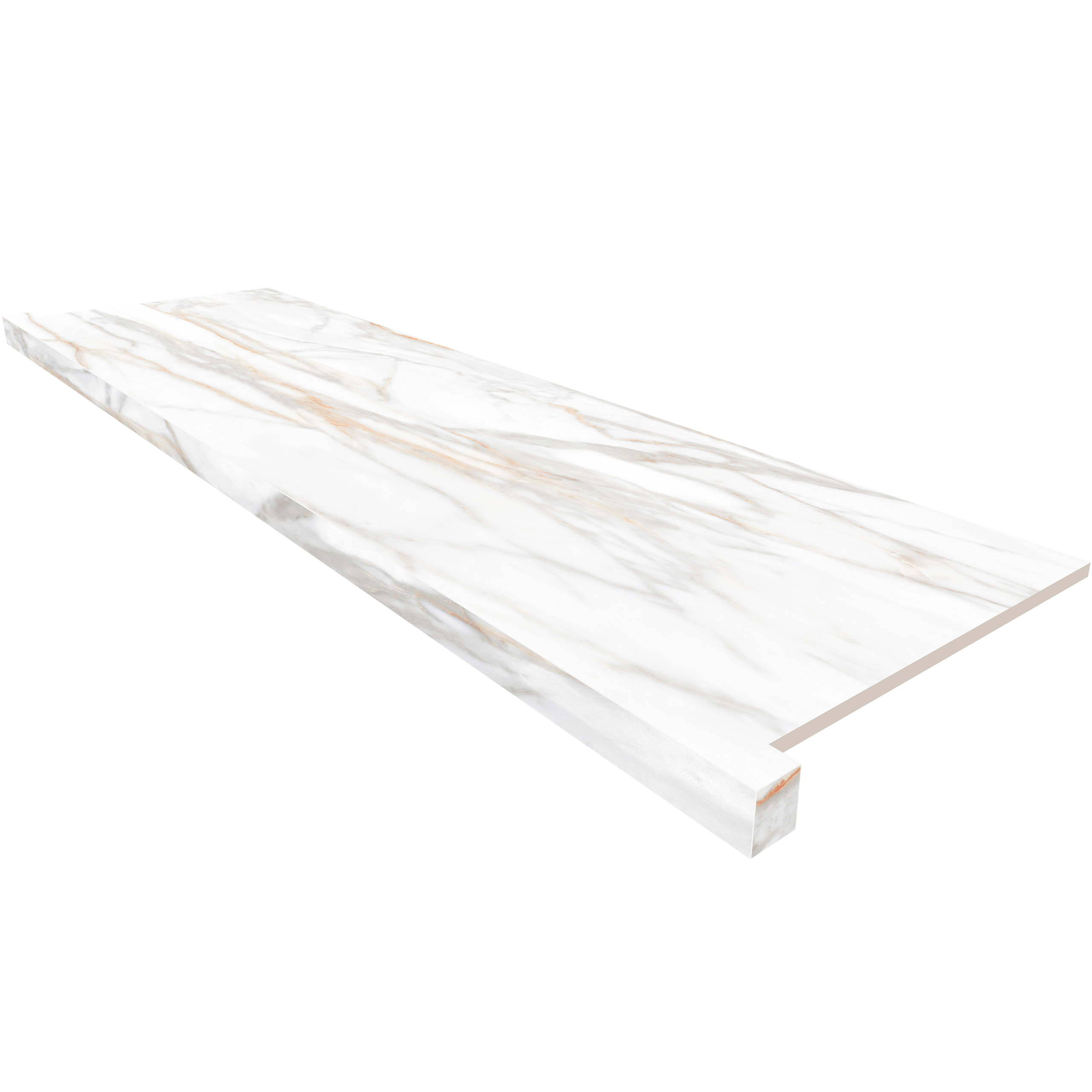 Подоконник фронтальный SM02 Supreme Gold Неполированный с боковыми выступами 33х120 Ametis by Estima