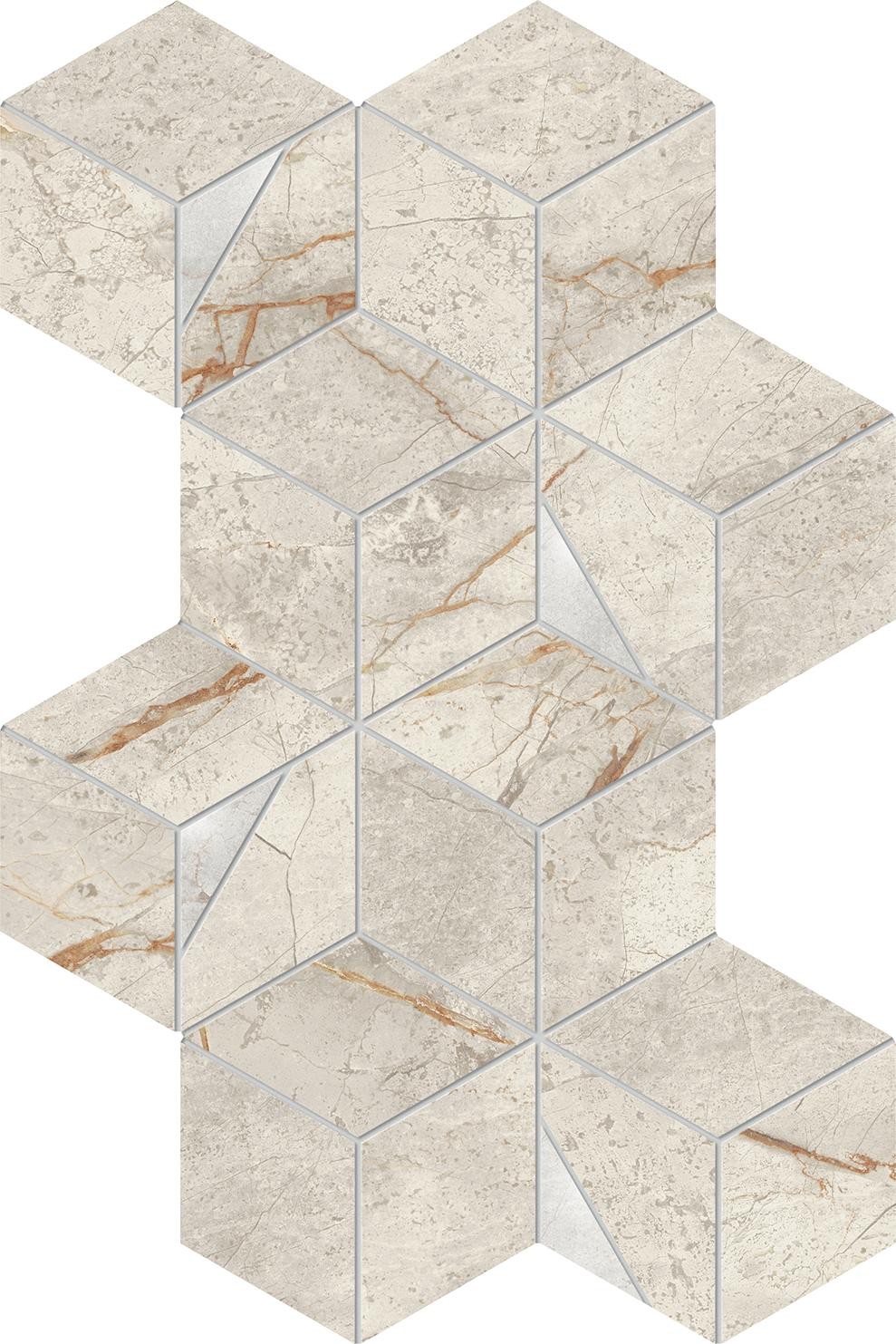 AYLR Marvel Diva White Everest Mosaico Hex Lapp 40,3х23,3 Atlas Concorde