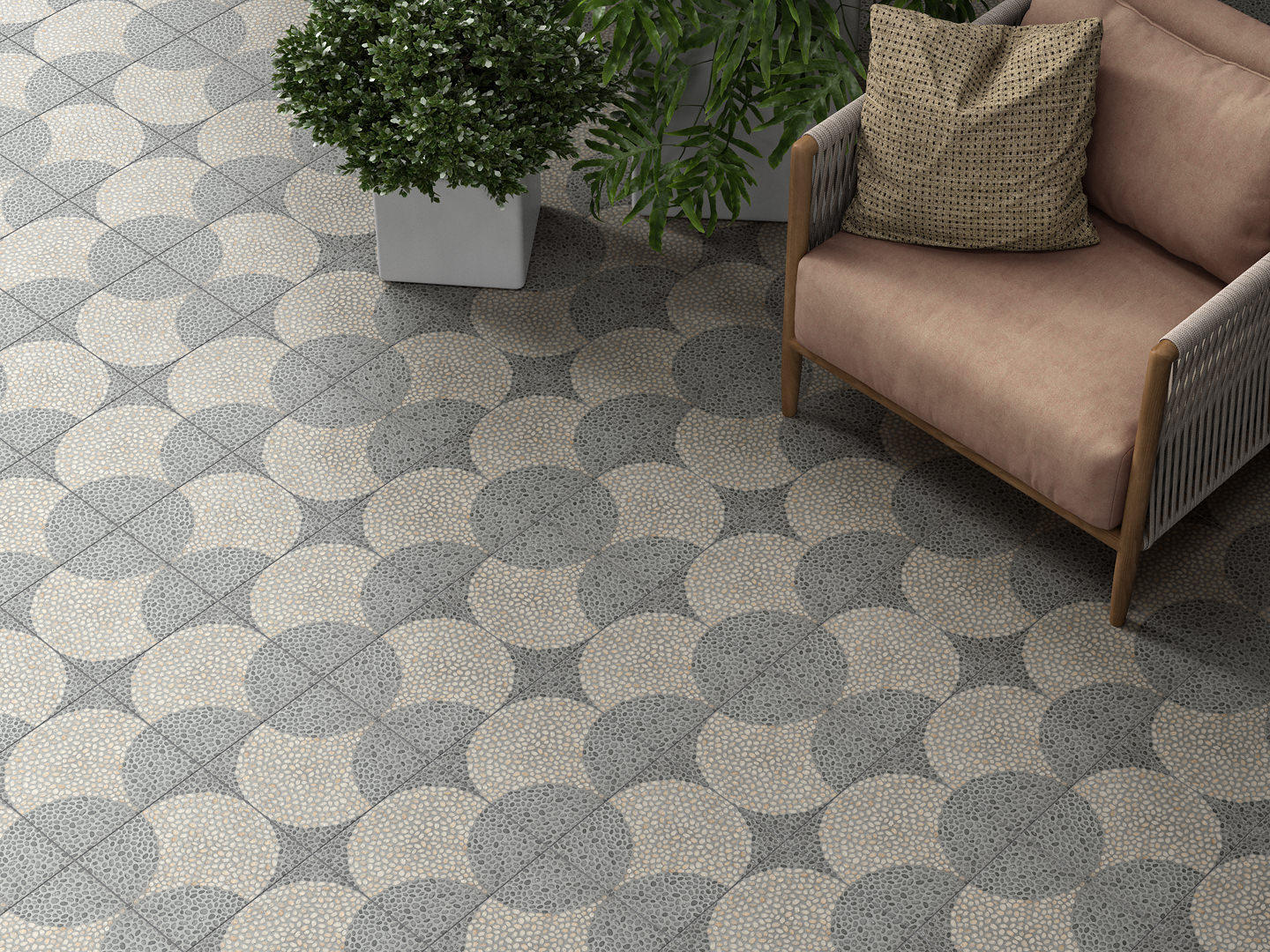 SG936700N Сассолино 3 серый матовый 30x30x8 Kerama Marazzi