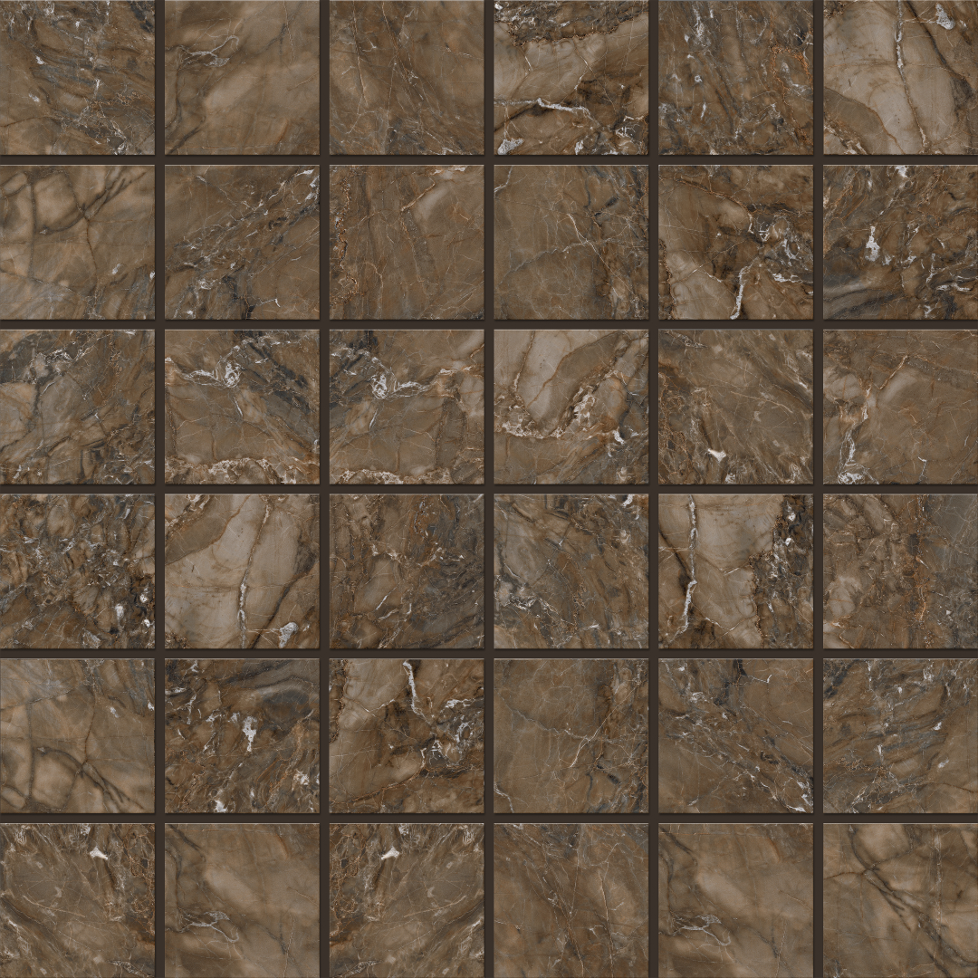 Мозаика BR04 Bernini Темно-коричневый Неполированный (5х5) 30x30x9 Estima