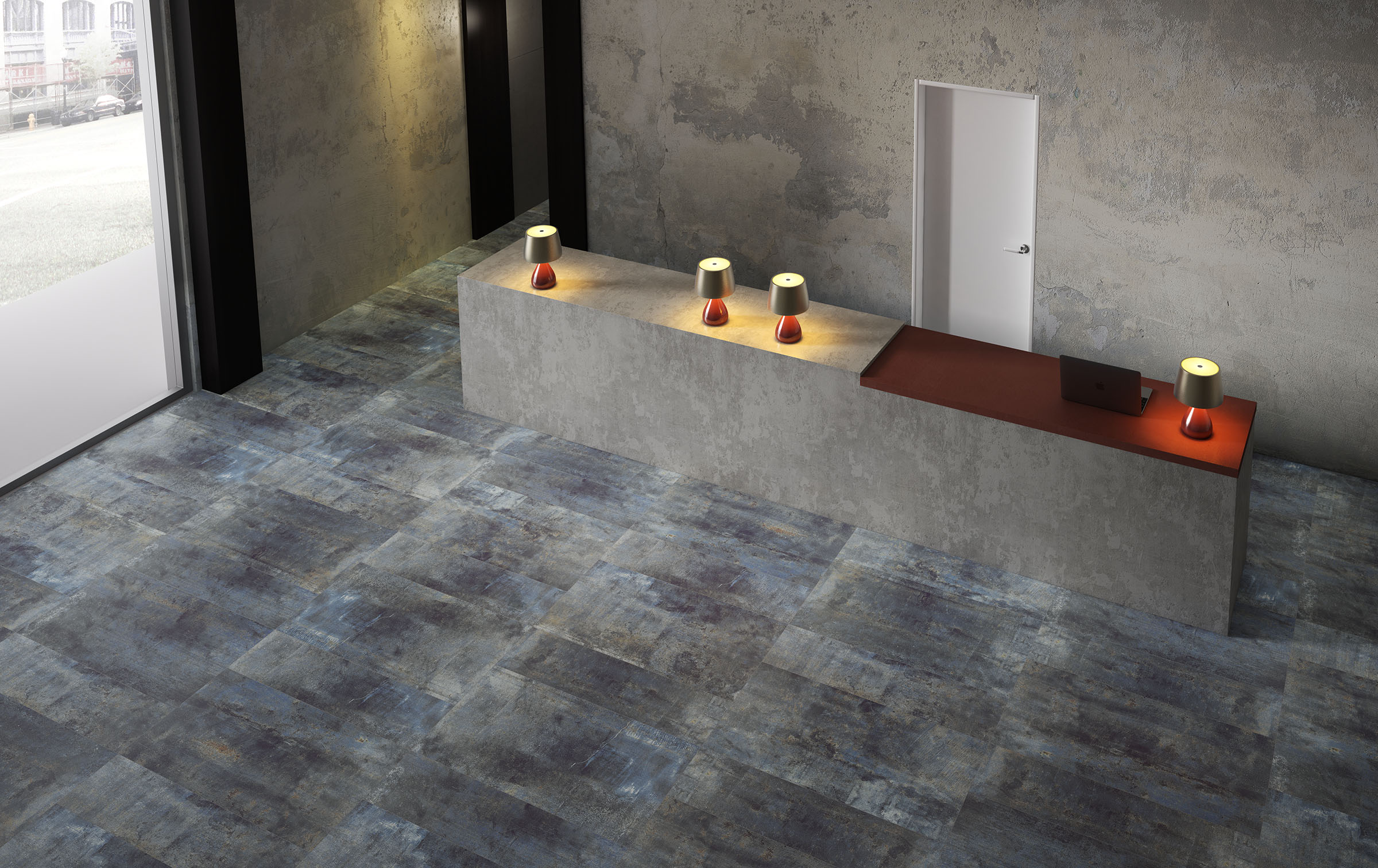 Alchemy 7.0 White Hammered 59.55x119.3 Apavisa Porcelanico