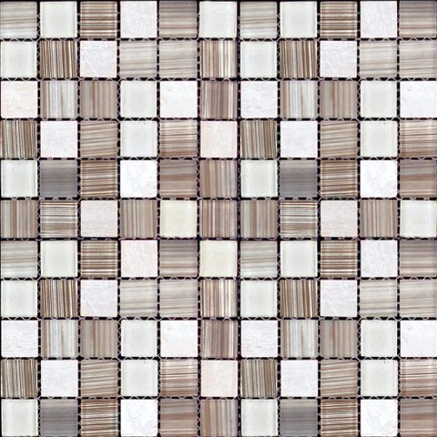 MSD-428 (MSDH-428) мозаика Стекло+Мрамор 25,8х25,8 300x300 Natural