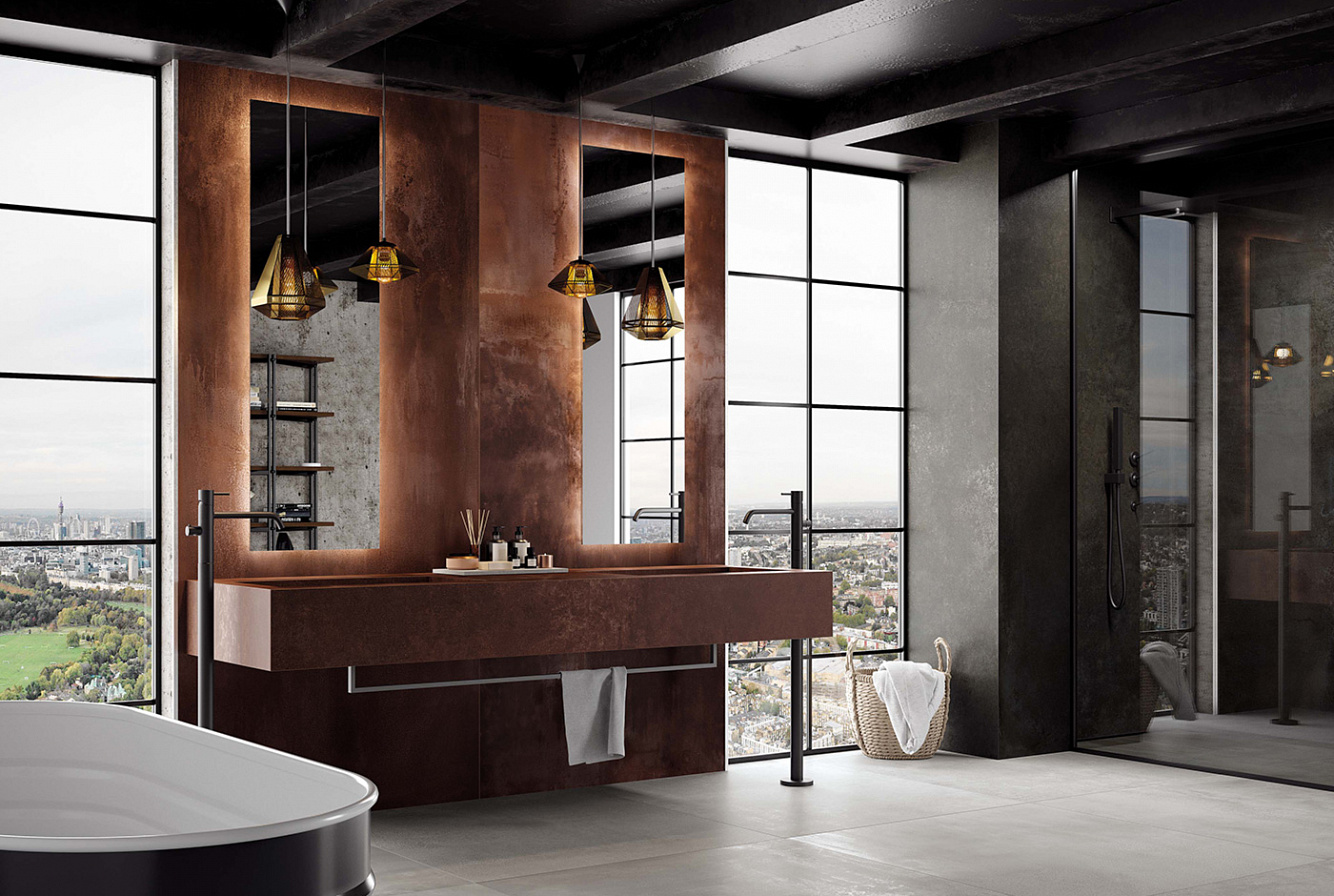 A0UT Blaze Iron Mosaico 3D Factory 29x29 Atlas Concorde