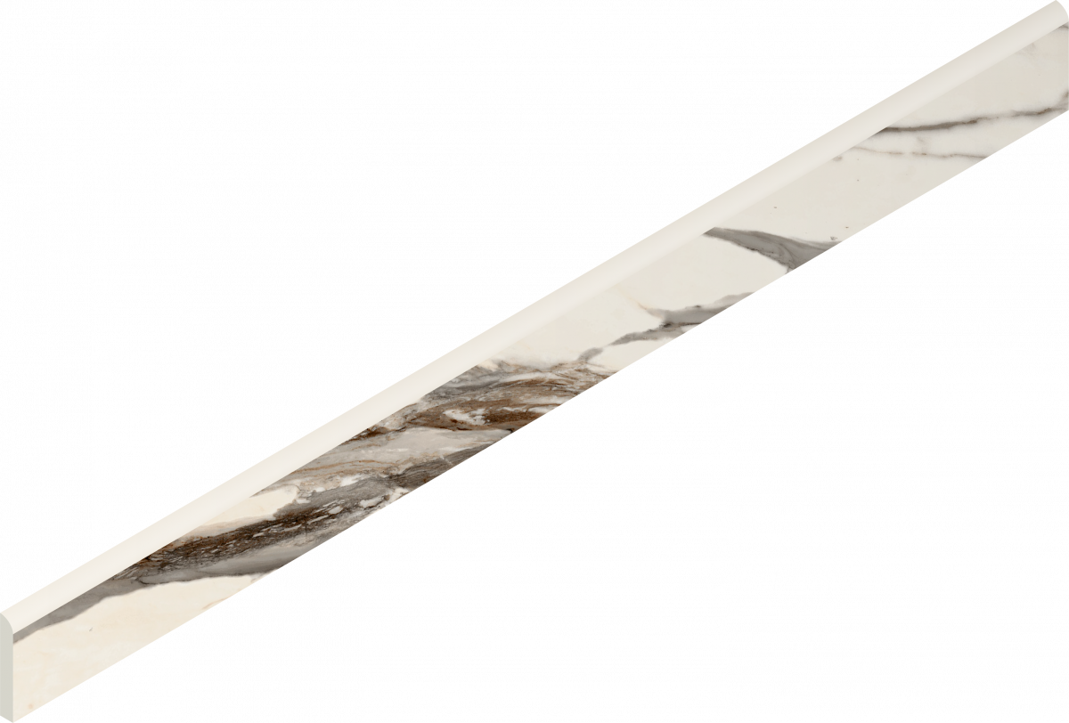 610130007569 Avantgarde Calacatta Warm Battiscopa Cer 7.2x80 Italon