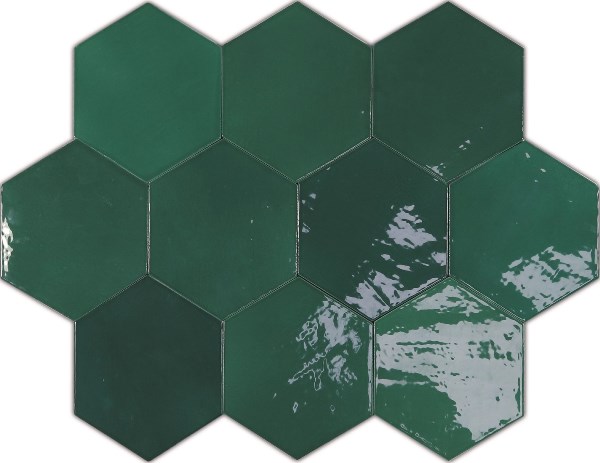122086 ZELLIGE HEXA EMERALD 10,8x12,4 WOW