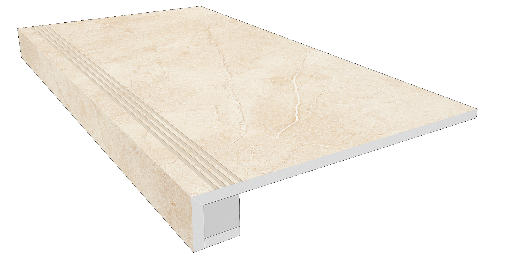 Комплект Ступень MA02 Marmulla 33x120 прямоугольная с бортиком+Подступенок 14.5x120 Ametis by Estima