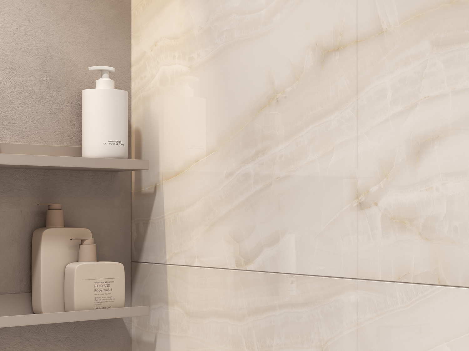 17129 Madeira Onyx полированный бежевый ректификат 60x120 Cersanit