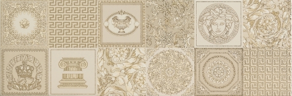 68892 DECORATO CREMA PATCHWORK ORO mix 25x75 Versace (Gardenia Orchidea)
