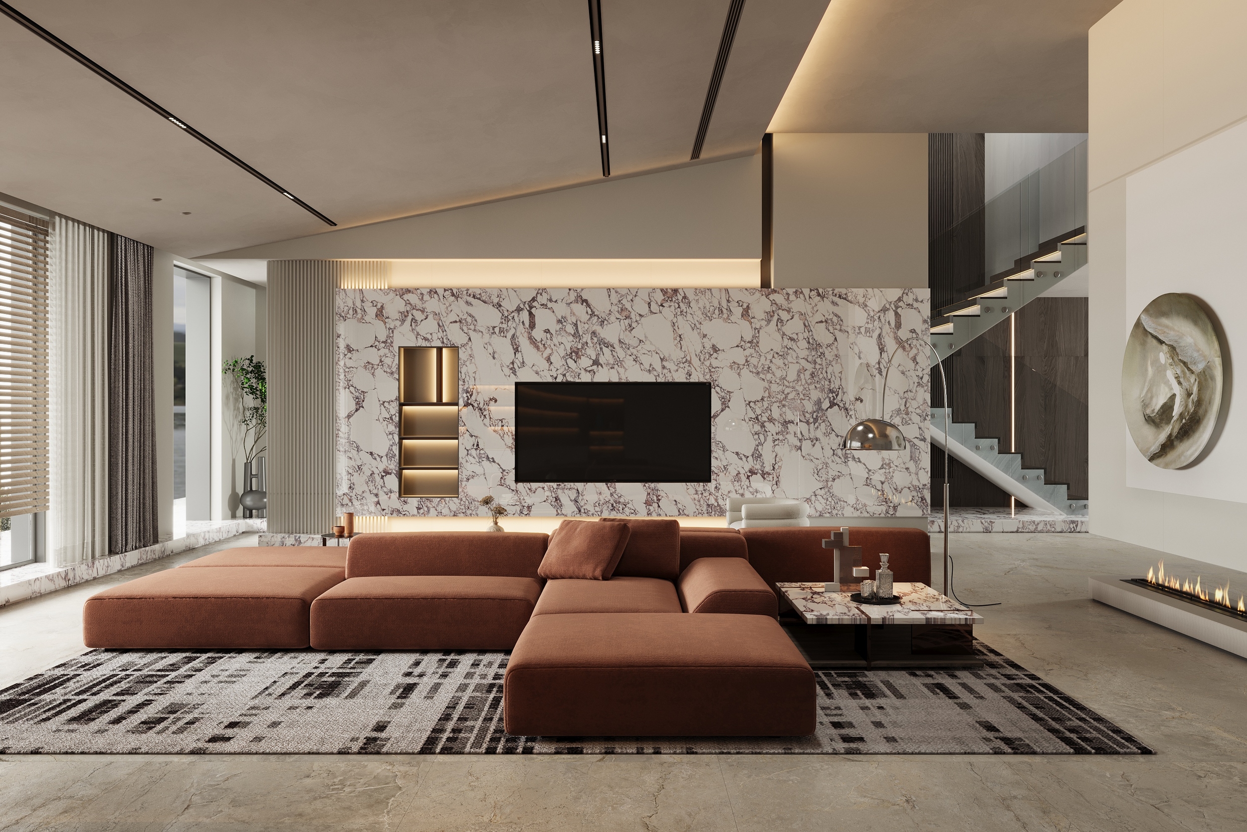 Bulgari Purple Спеченный камень полированный 1200x2700x6 Delfone фото 4