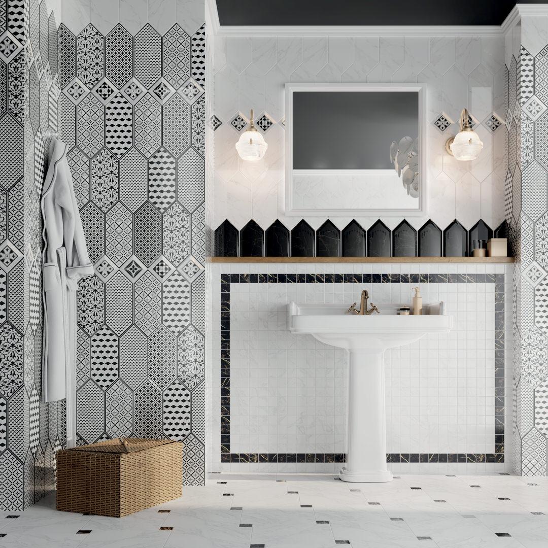 TOC006 Декор Келуш 3 грань черно-белый 9,8х9,8 Kerama Marazzi