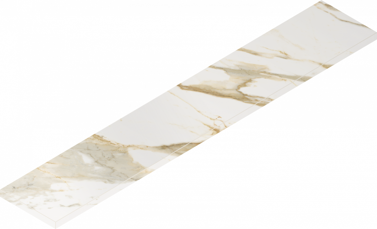 620070002631 Stellaris Calacatta Gold Scalino Angolare Sx 33x160 Italon